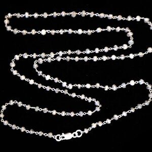 Sterling Silver Labradorite Beaded Necklace